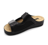 LEON 5010 Leather Clogs for Women - Black