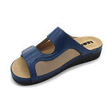 LEON 5010 Leather Clogs for Women - Blue