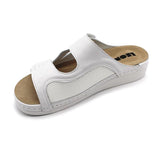 LEON 5010 Leather Clogs for Women - White