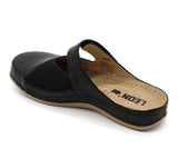 LEON 953 Leather Clogs for Women - Black