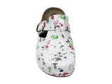 Dr Punto Rosso D235A1 Clogs for Women - Flower-White