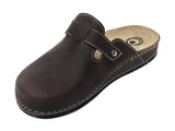 Dr Punto Rosso U279 Leather Clogs for Men - Brown
