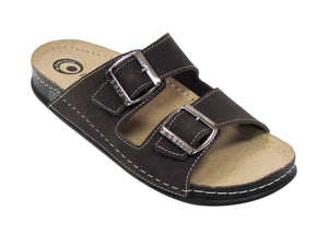 Dr Punto Rosso U280 Leather Sandal Clogs for Men - Brown