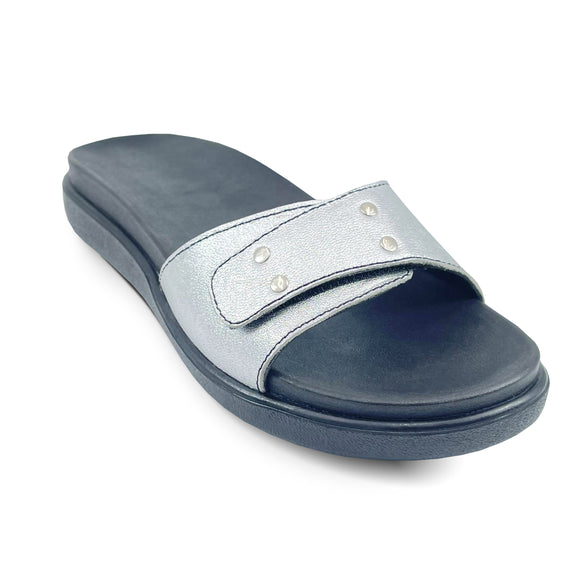 Rajax A-07 Leather Sandals for Women - Silver